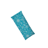 eye pillow or microwavable heating pack in a white and blue floral print