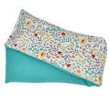 whiffy 5" x 23" microwavable neck wrap in white sweet floral fabric with green  flannel on the other side