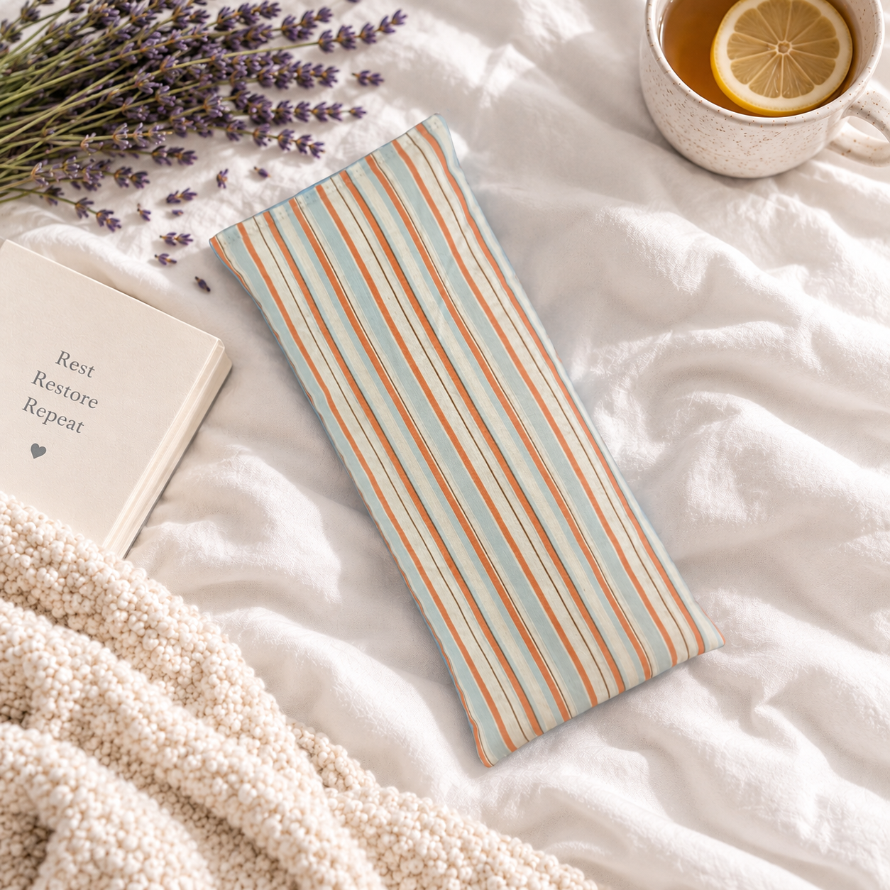 Microwavable Eye Pillow - 4" x 9" Flaxseed Hot & Cold Pack | Whiffy 20th Anniversary Collection