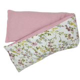 whiffy 5" x 23" microwavable neck wrap in vintage pink floral fabric with pink flannel on the other side